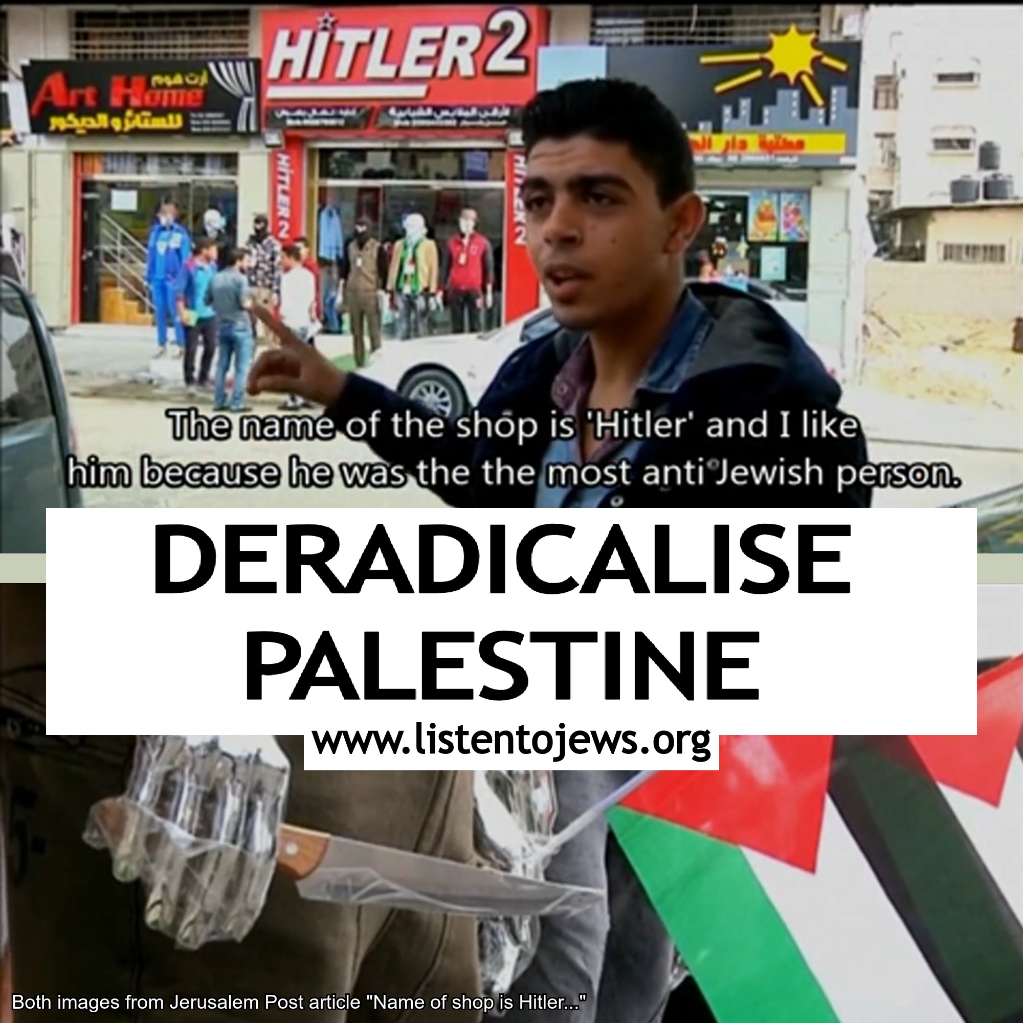 Deradicalise Palestine sticker